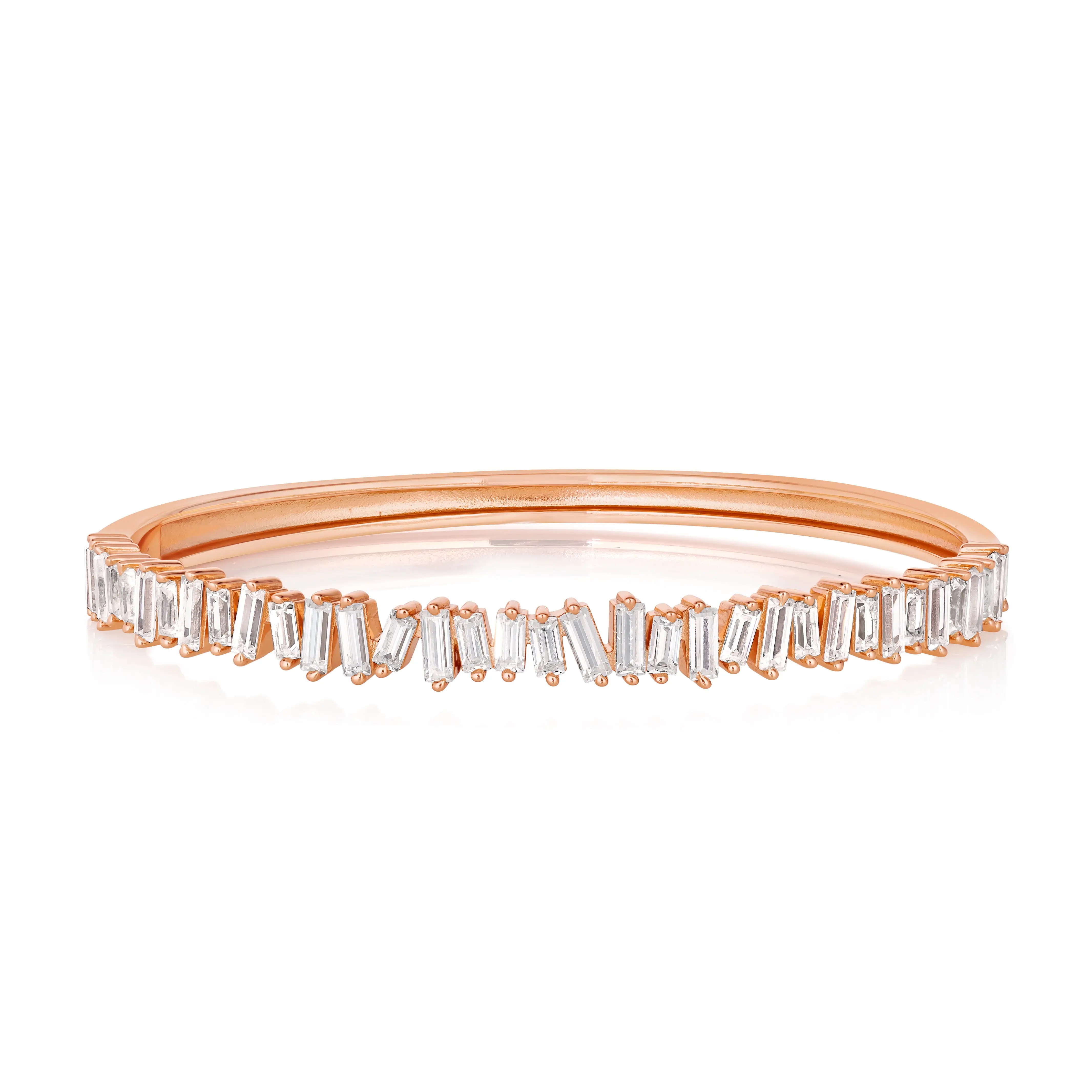 2 Carat Diamond Crystalline Baguette Bangle - Image 5
