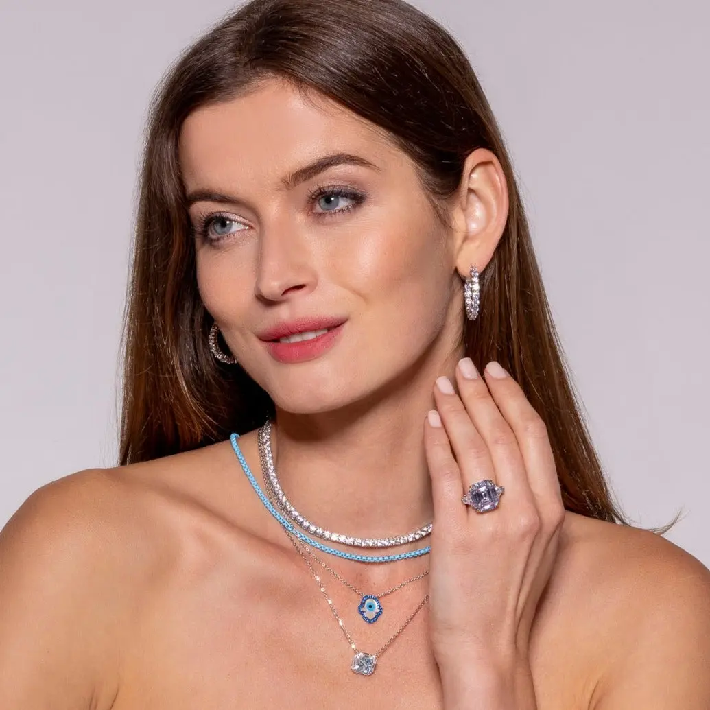 4.50 Carat Inside Out Shared Prong Hoops - Image 3