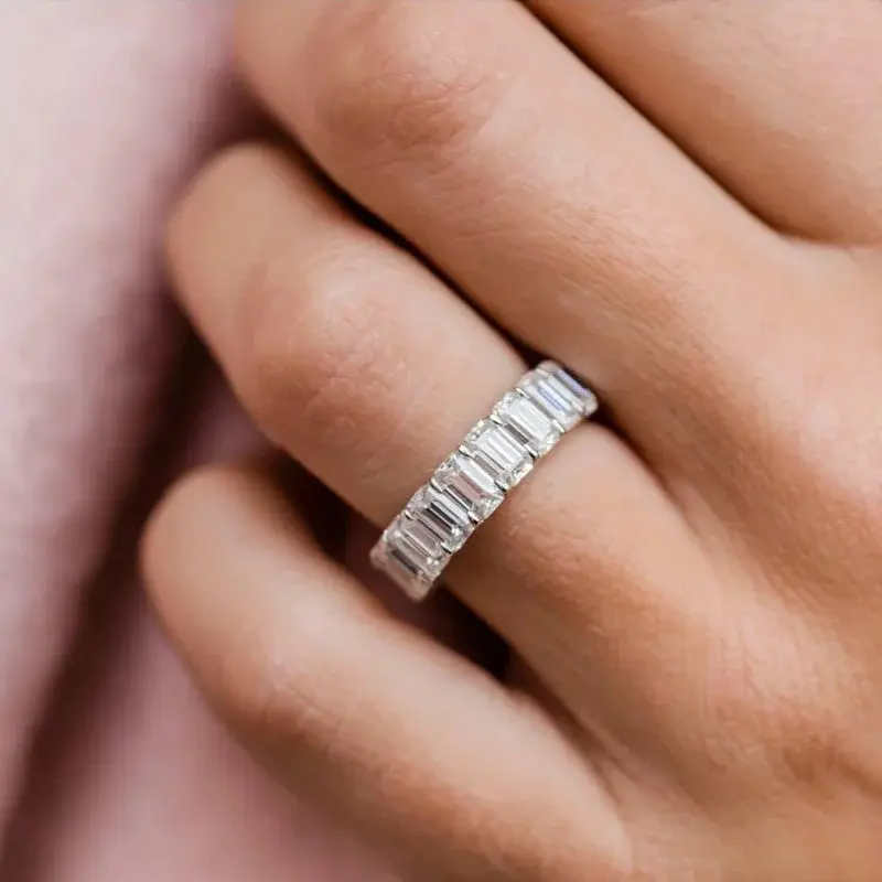 5 Carat Emerald Cut Eternity Ring - Image 3