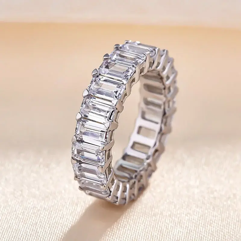 5 Carat Emerald Cut Eternity Ring - Image 4