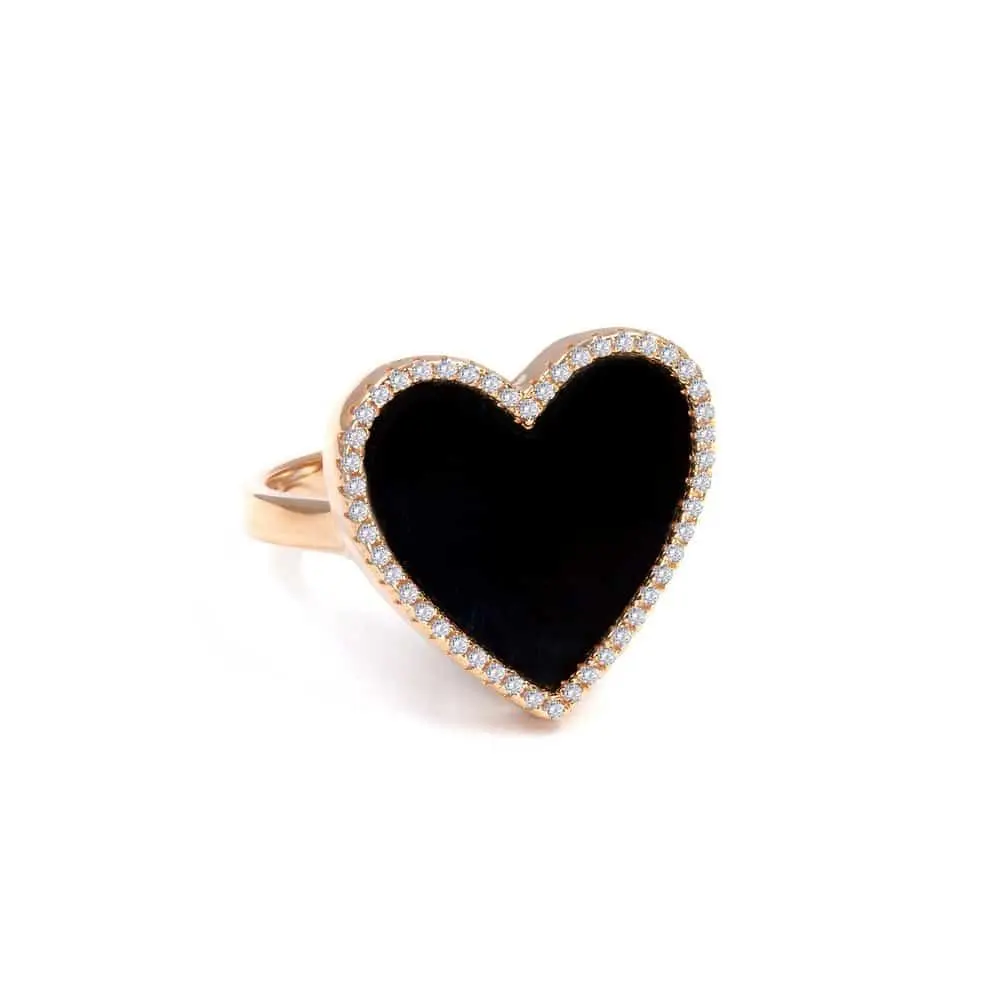 Black Onyx Heart Shaped Ring - Image 4