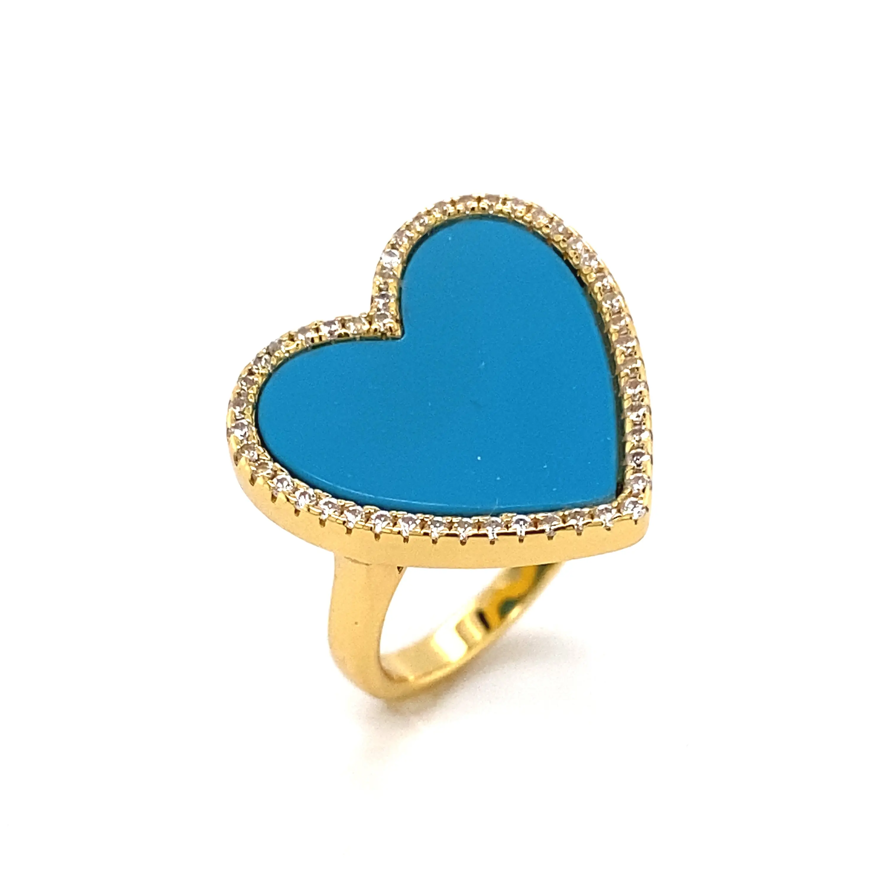 Blue Turquoise Heart Shaped Ring - Image 3