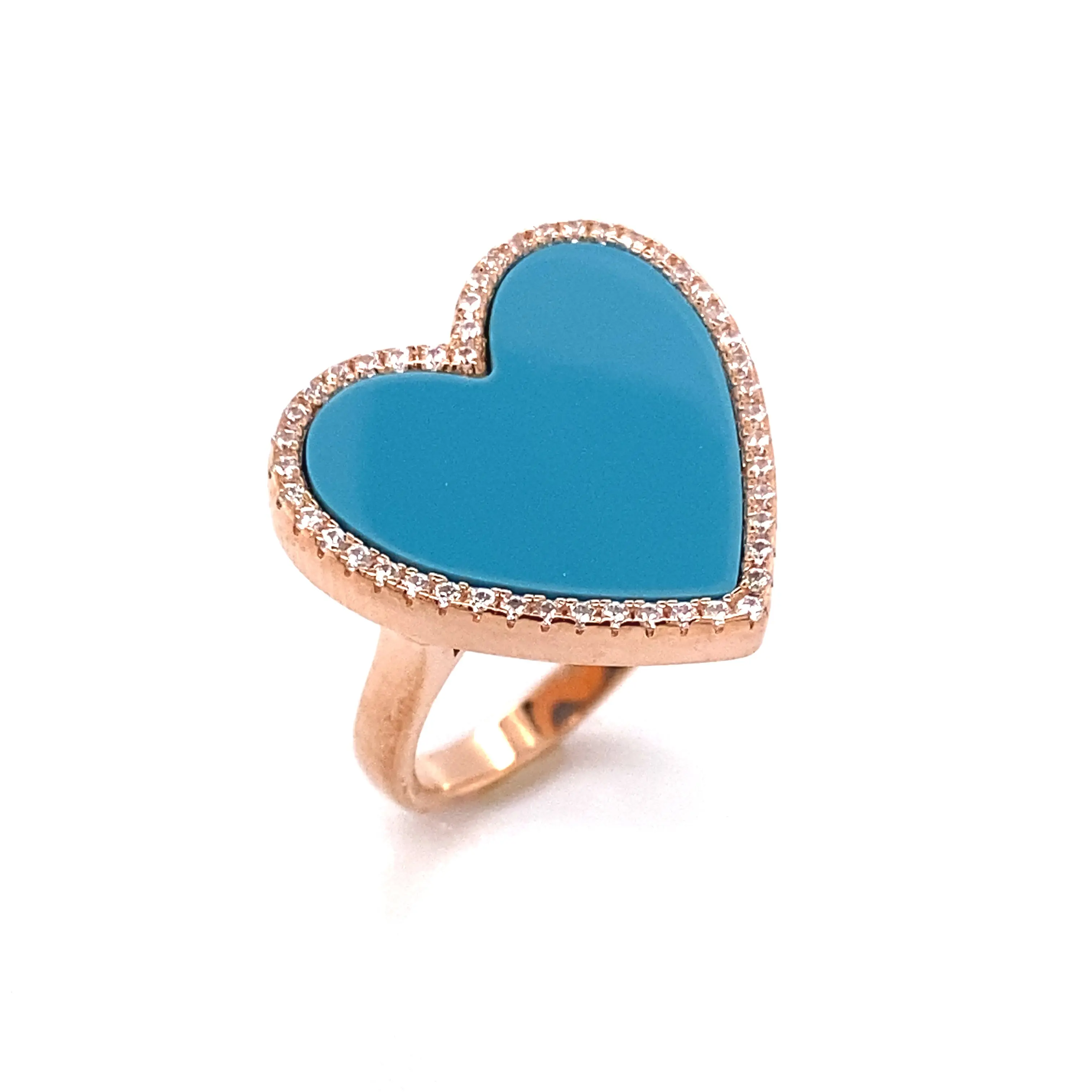 Blue Turquoise Heart Shaped Ring - Image 4