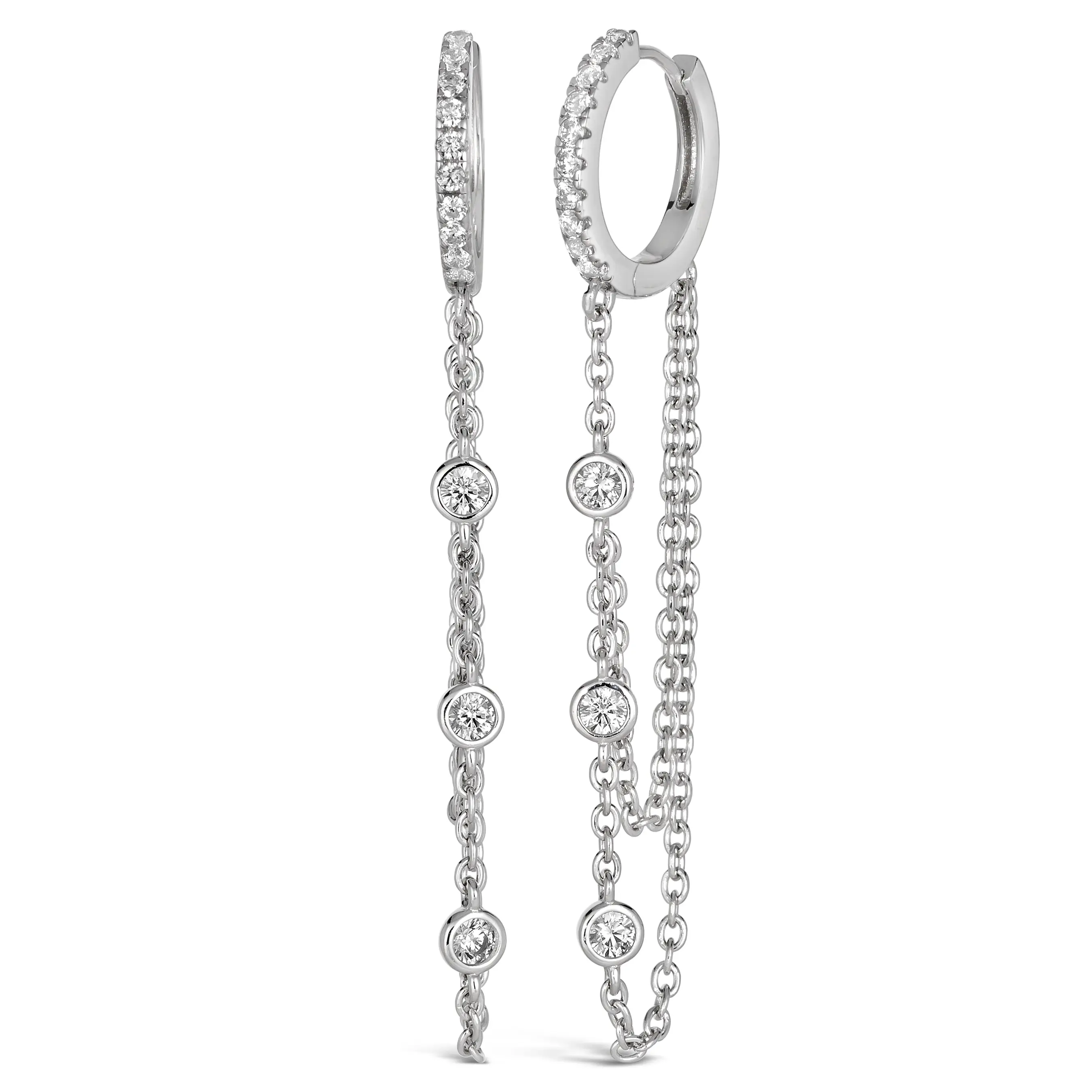 Chain Link Huggie Earrings - Image 4