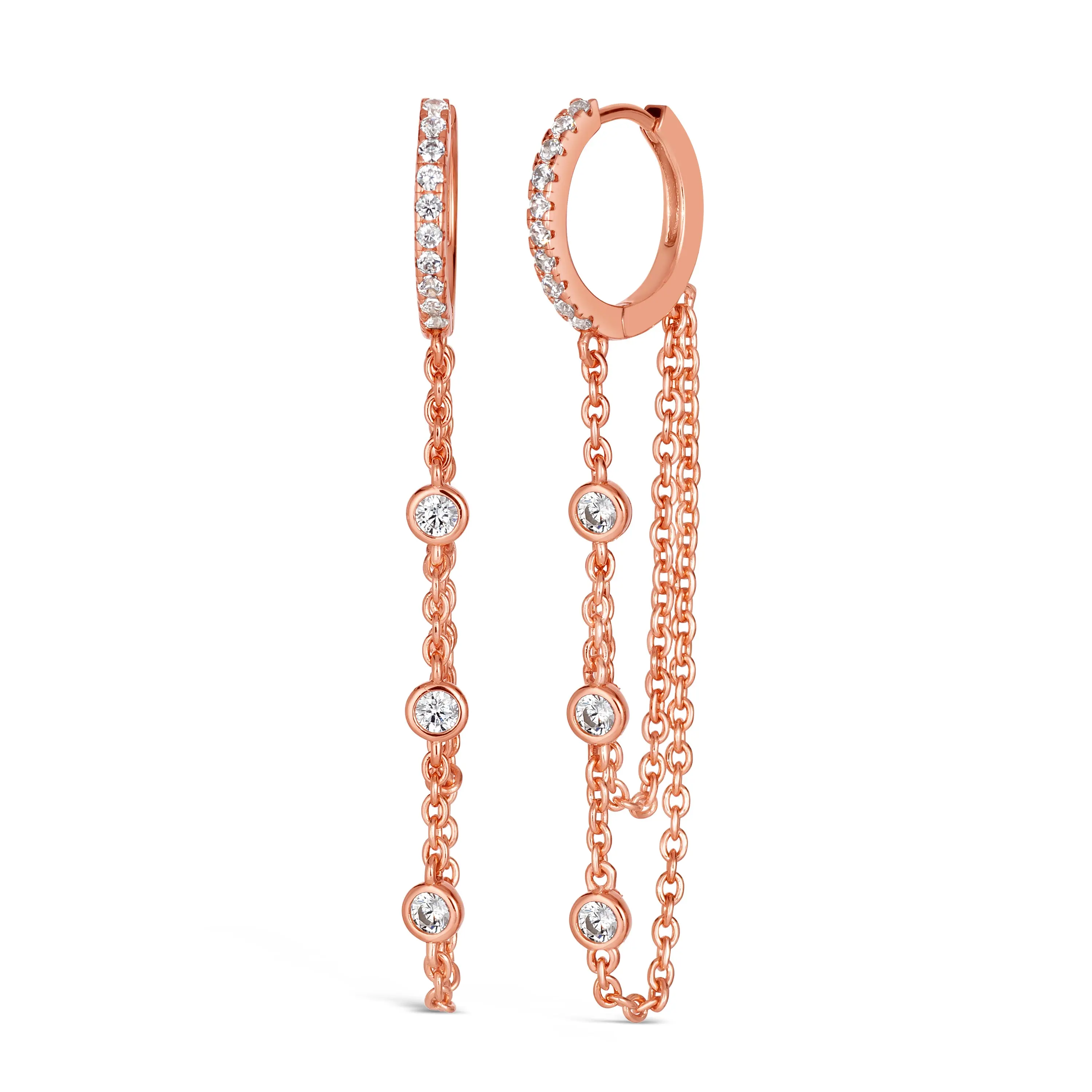 Chain Link Huggie Earrings - Image 5