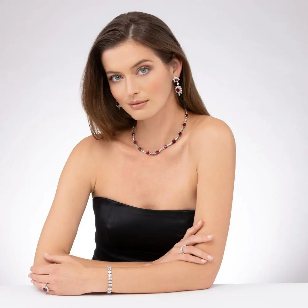 Emerald Cut 27 Carat Diamond Crystalline Bracelet - Image 3