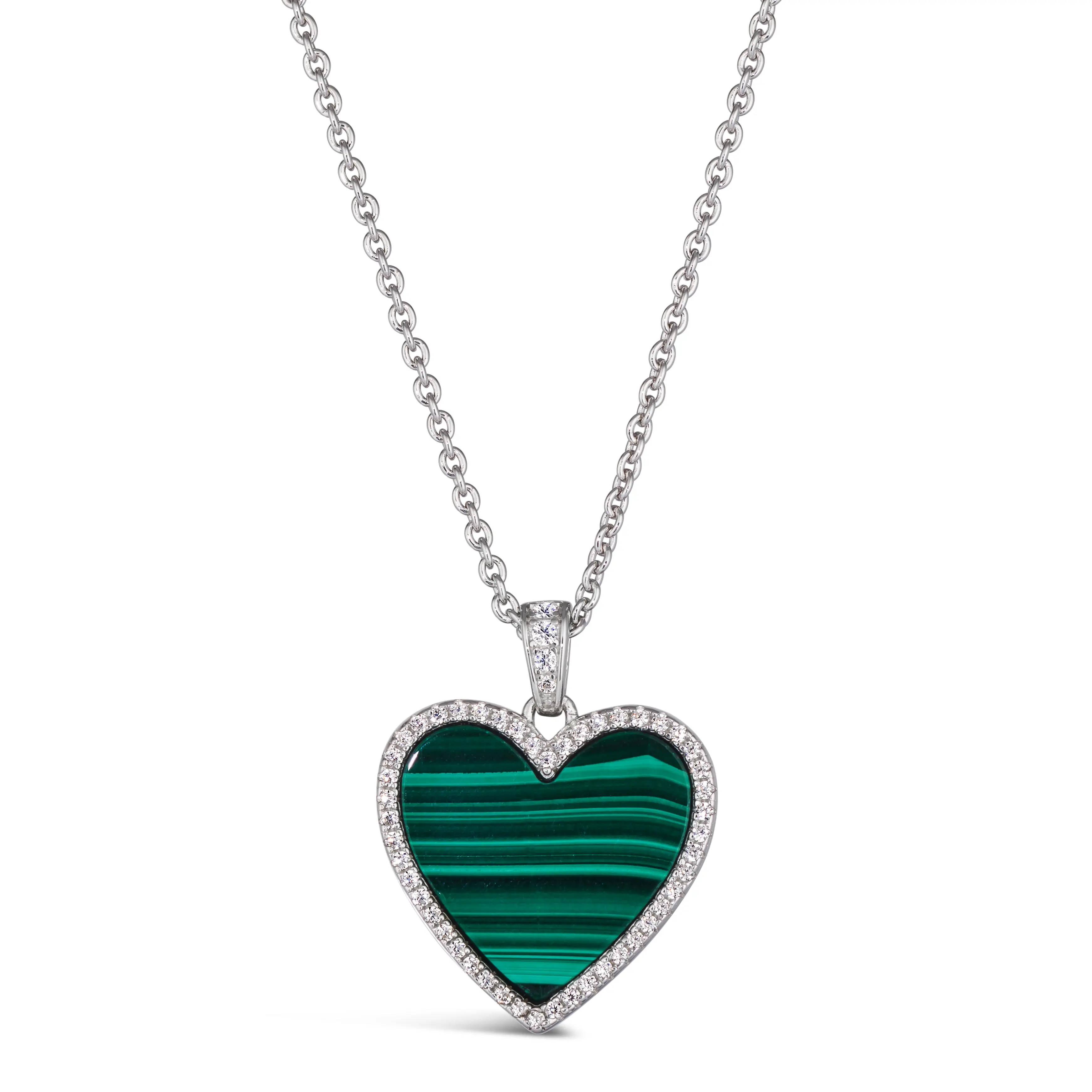 Green Malachite Heart Necklace - Image 3