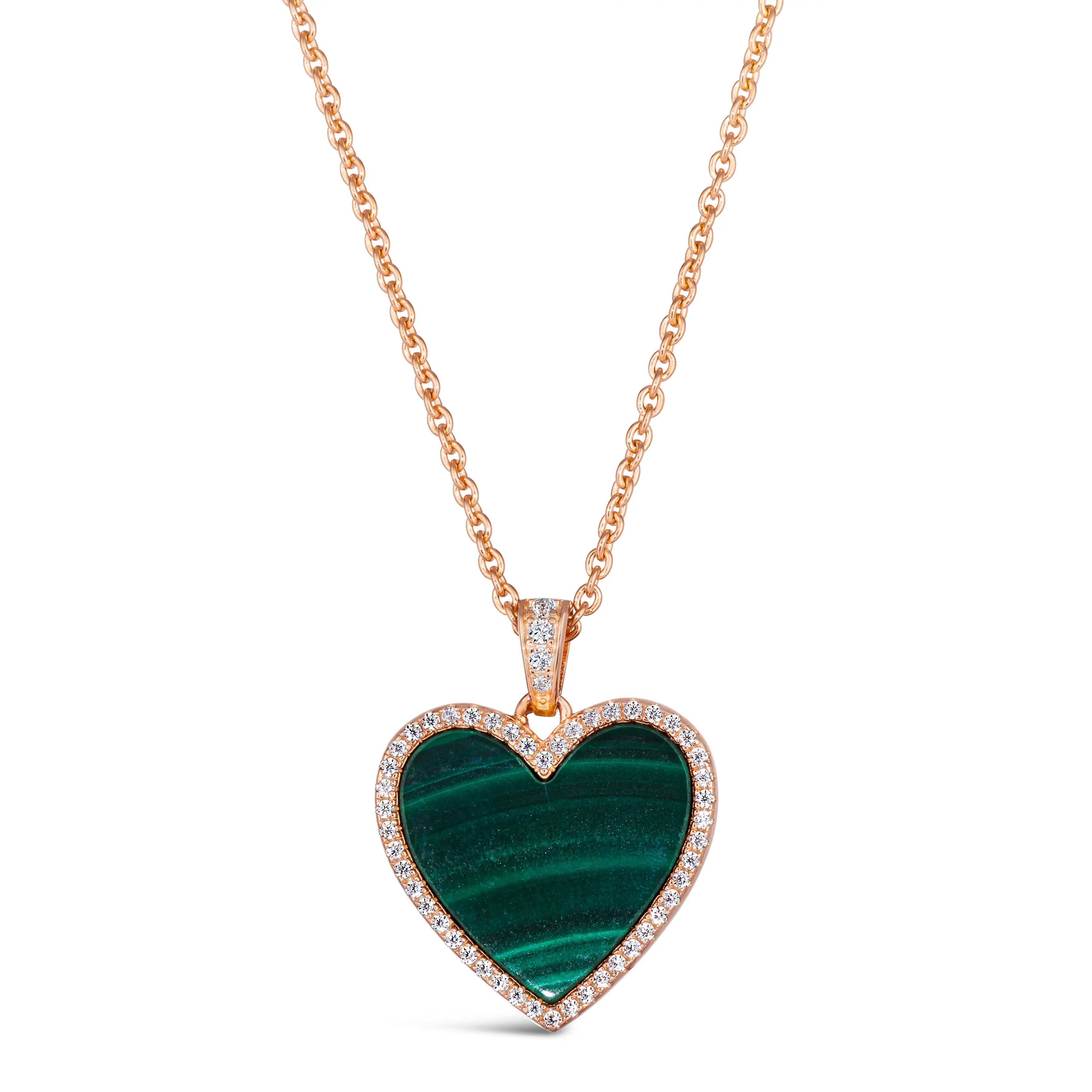 Green Malachite Heart Necklace - Image 4