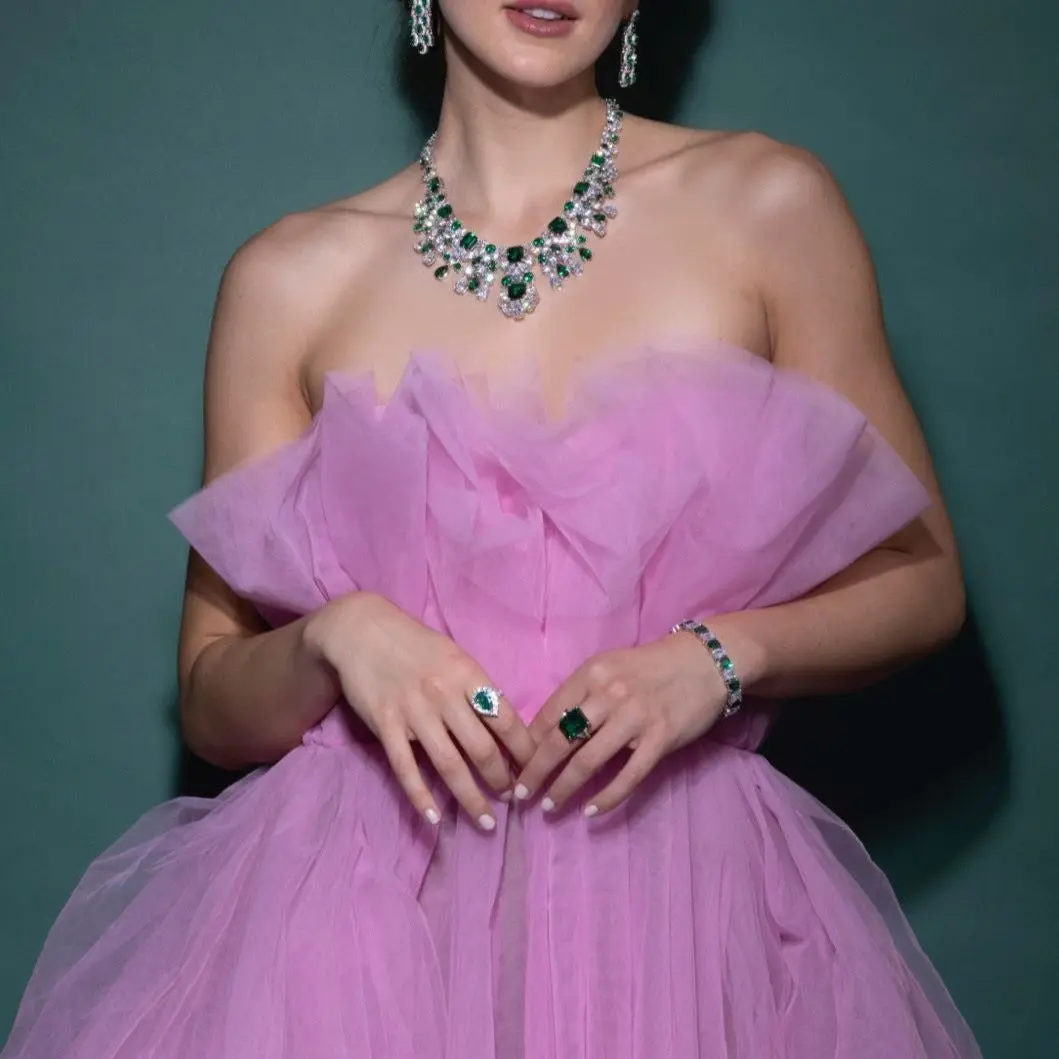 Lisa Marie Statement Bracelet in Green Emerald - Image 3