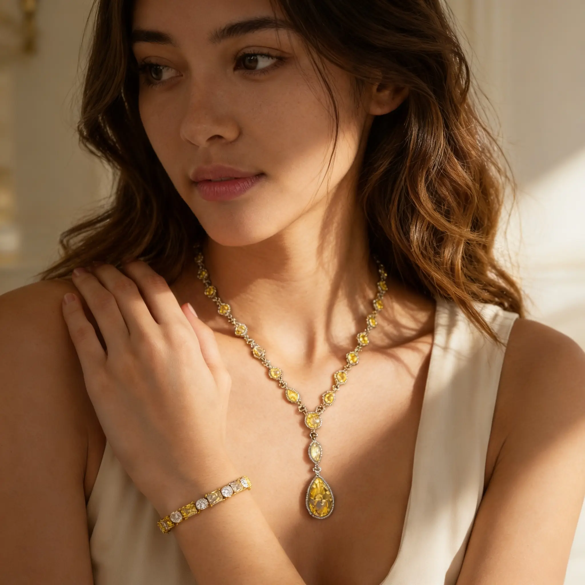 Lizette Canary Yellow Tennis Bracelet - Image 3