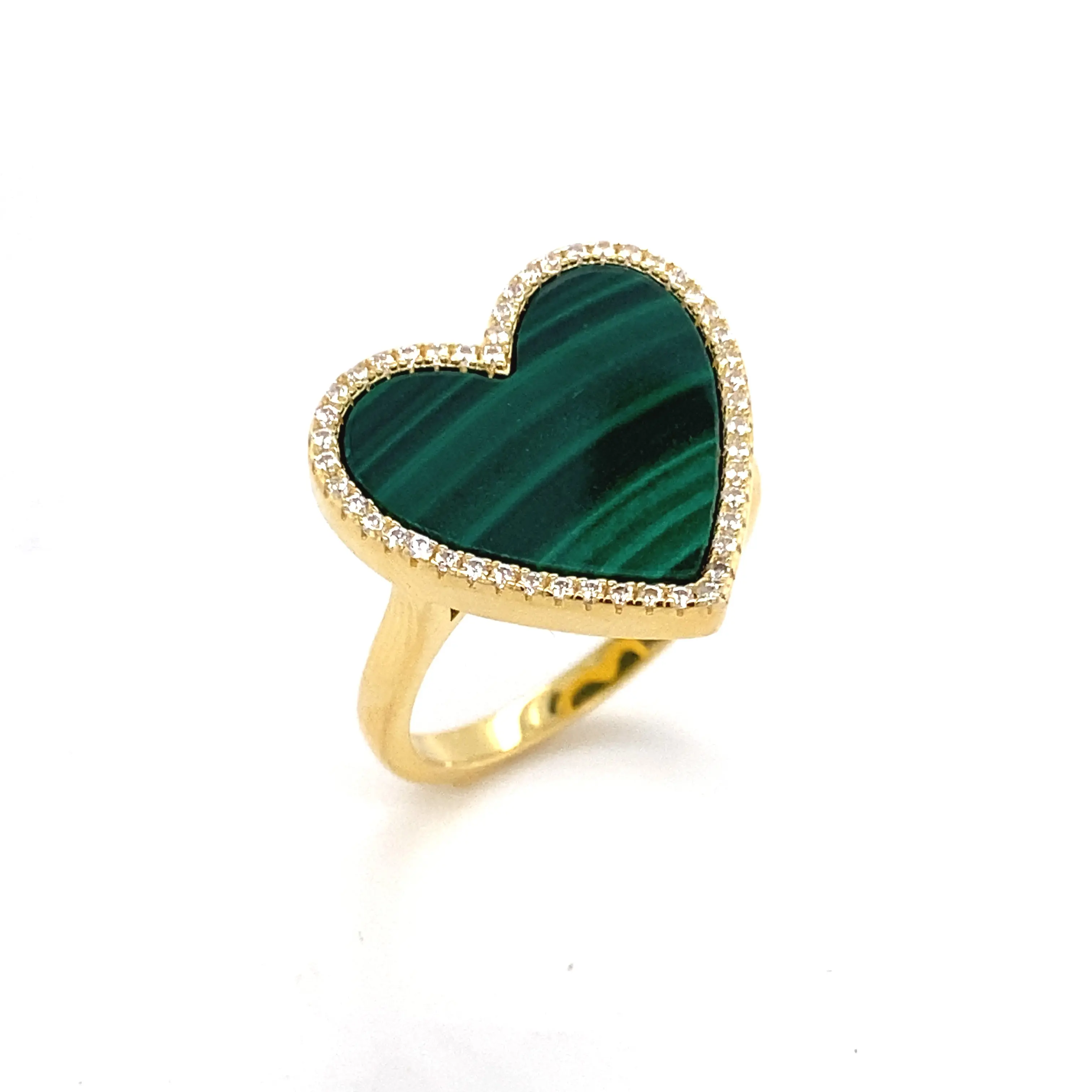 Malachite Heart Shaped Ring - Image 3