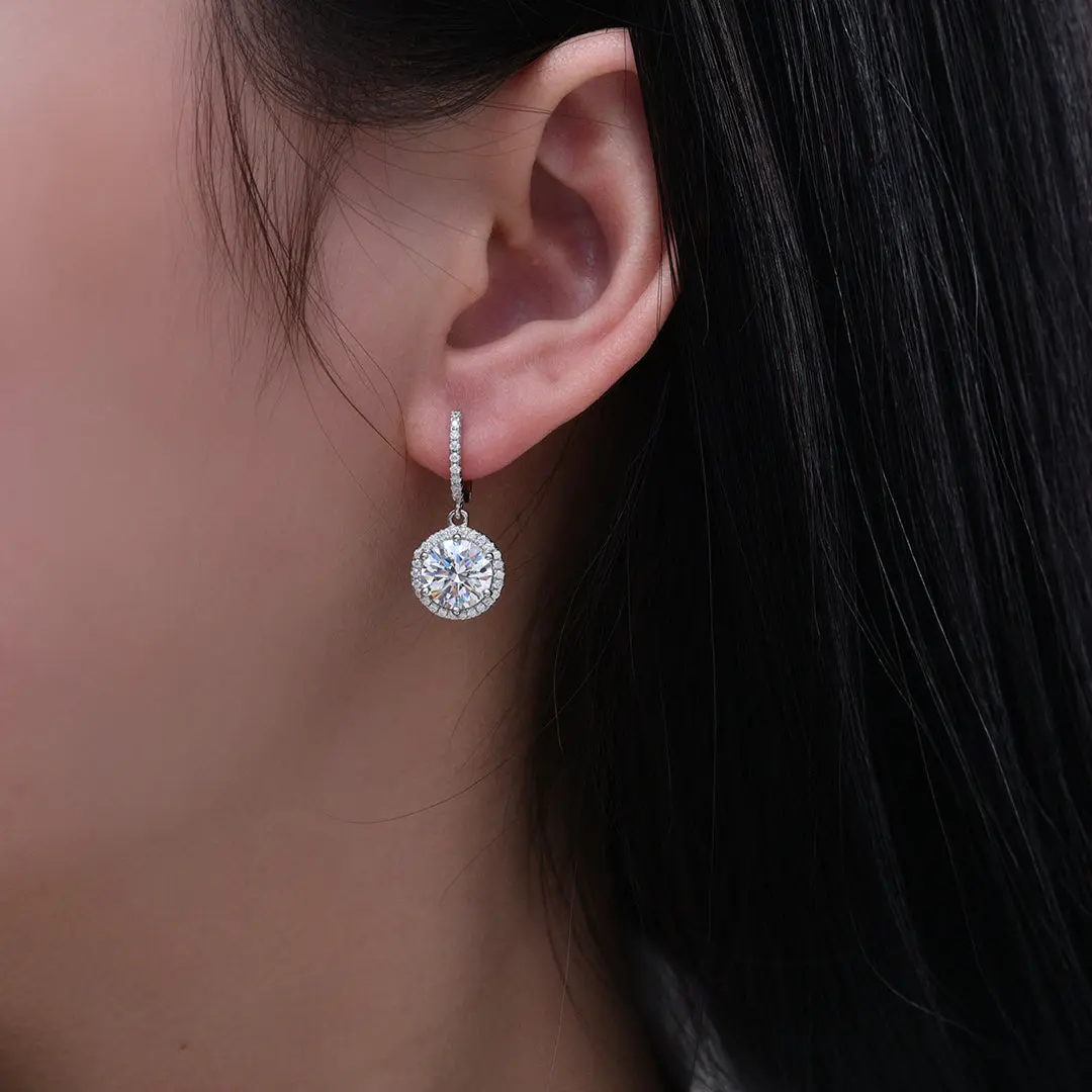 Perfect Halo 2 Carat Dangle Earrings - Image 4