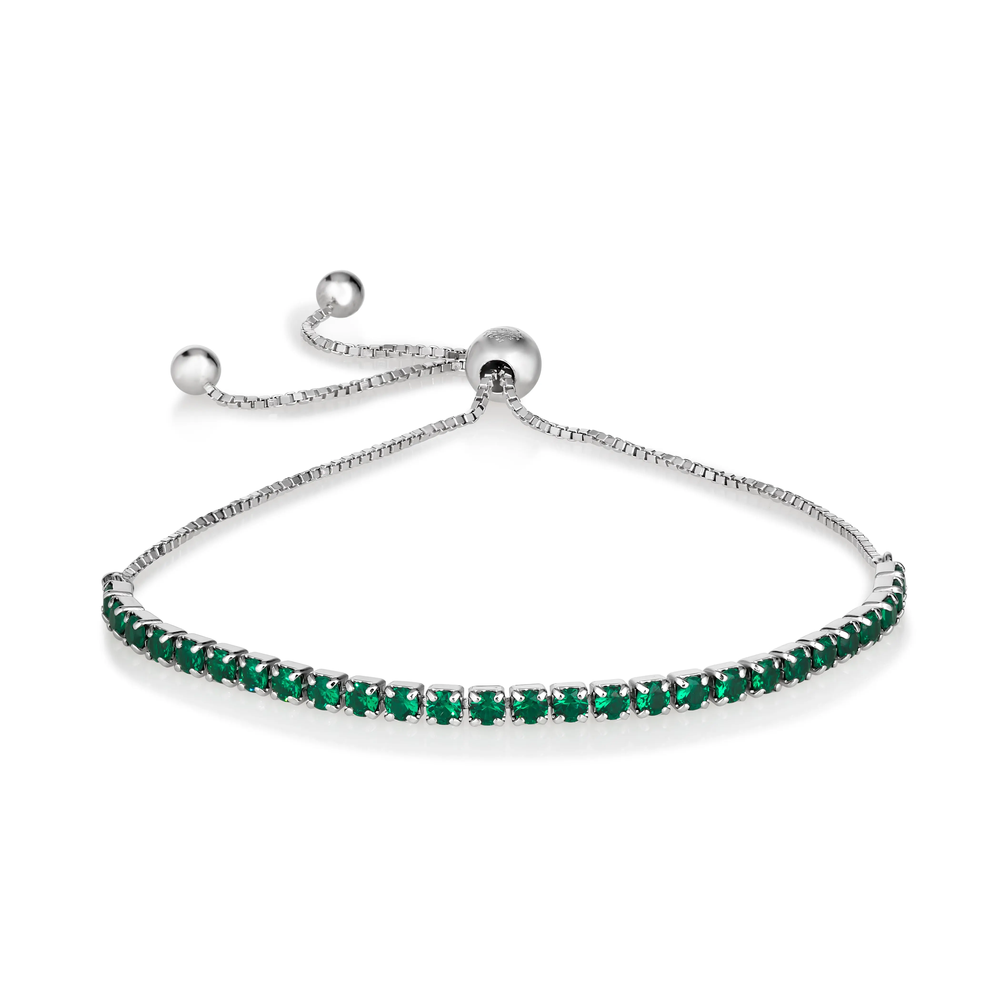 Signature Adjustable Bolo Bracelet in Green Emerald - Image 3