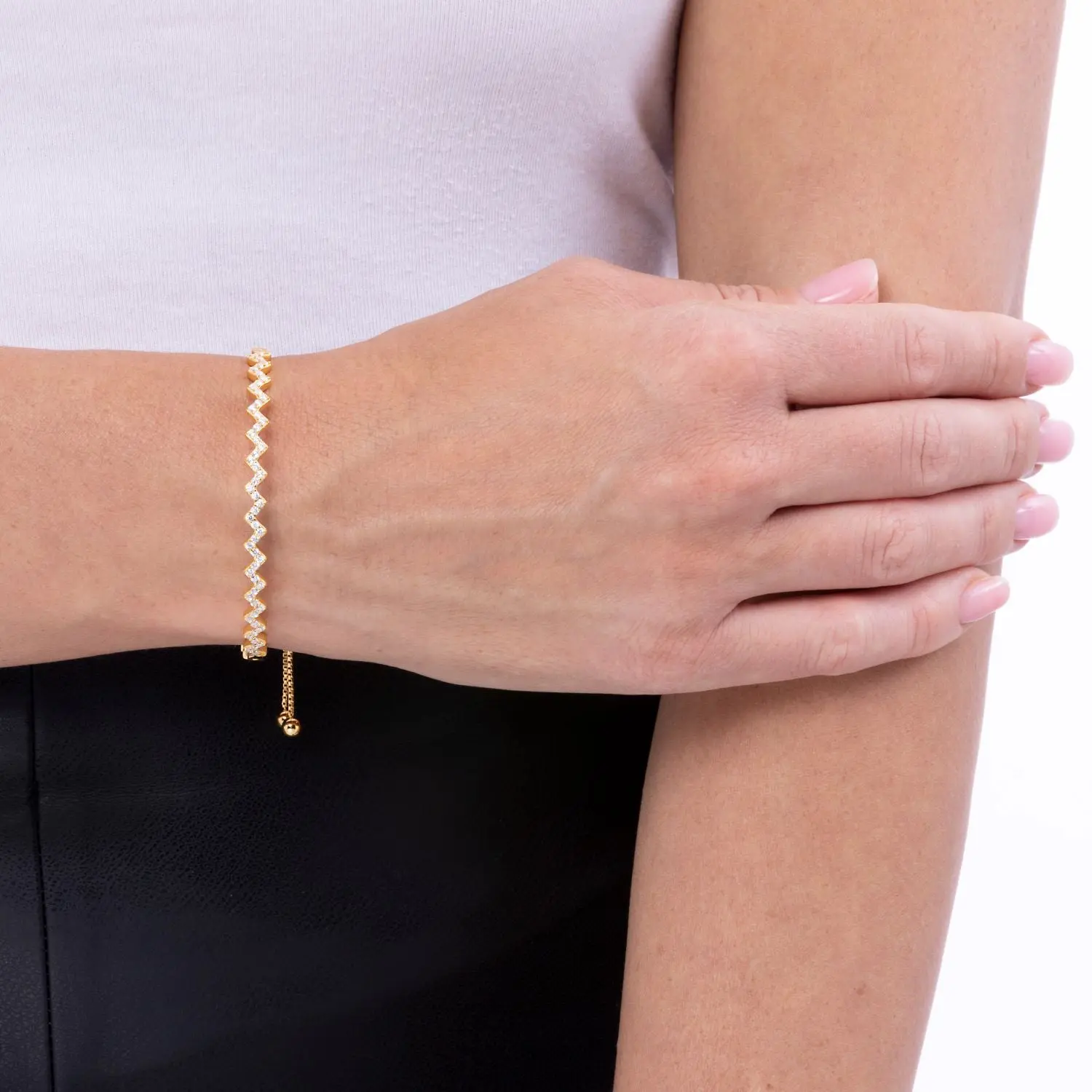 Signature Adjustable Chevron Design Bolo Bracelet - Image 3