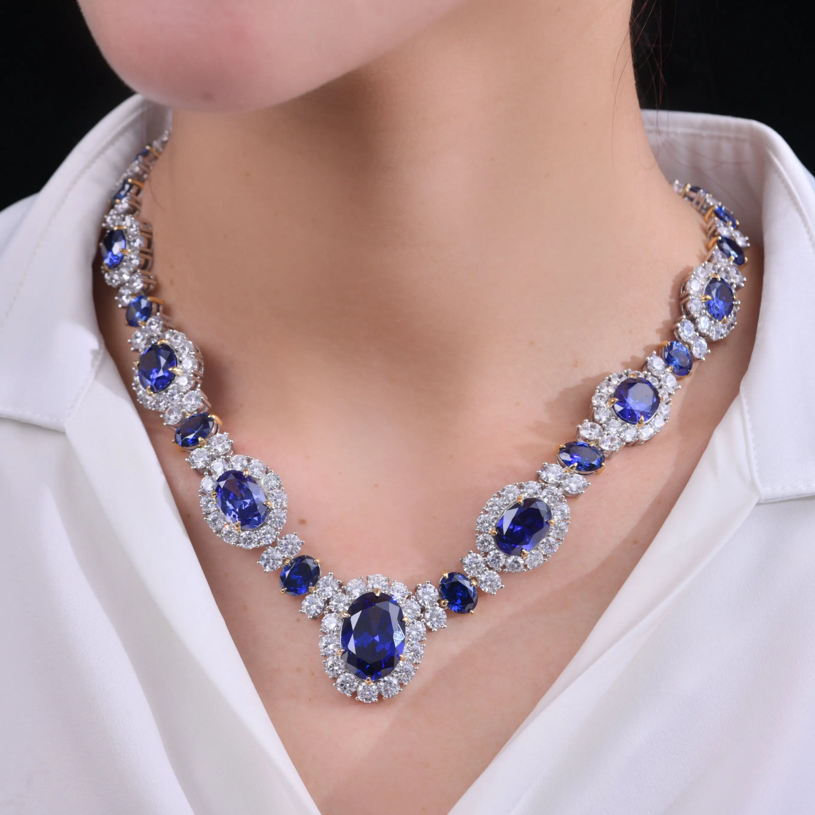 Worth Avenue Necklace in Blue Sapphire - Image 4